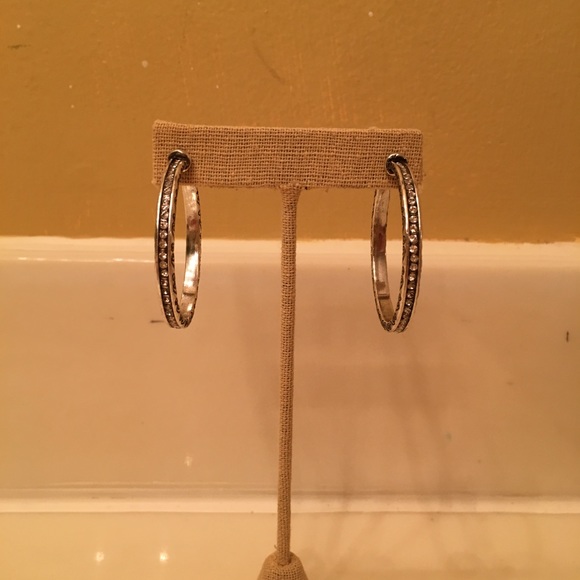 Brighton Jewelry - Brighton crystal diamond loop earrings